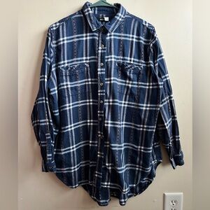 BDG Urban Outfitters Women’s Blue Plaid Flannel Long Sleeve M
